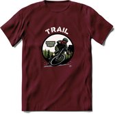 Trail T-Shirt | Mountainbike Fiets Kleding | Dames / Heren / Unisex MTB shirt | Grappig Verjaardag Cadeau | Maat S