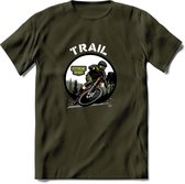 Trail T-Shirt | Mountainbike Fiets Kleding | Dames / Heren / Unisex MTB shirt | Grappig Verjaardag Cadeau | Maat S