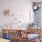 Merkloos - muursticker - cartoon dieren - wanddecoratie - kinderkamer inspiratie