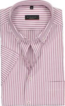 ETERNA modern fit overhemd - poplin met korte mouw - paars met wit gestreept - Strijkvrij - Boordmaat: 44
