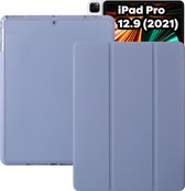 iPad Pro 12.9 Hoes - iPad Pro 12.9 Hoesje 2021 met Apple Pencil Vakje - Paars - Case geschikt voor Apple iPad Pro 12.9 3e generatie