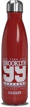 RVS thermosfles - donkerrood - New York City Brooklyn - 500 ml - waterfles - drinkfles - sport