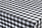 Tafelzeil/tafelkleed boeren ruit zwart/wit 140 x 180 cm - Tuintafelkleed