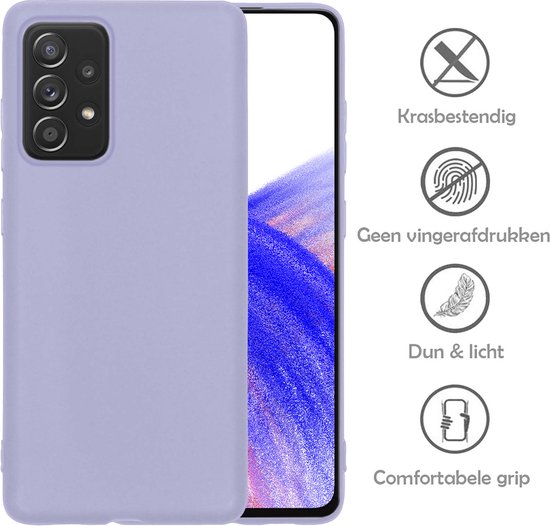 Coque Samsung A33 avec 2x protections d'écran - Coque Samsung Galaxy A33 - Coque Samsung A33 en Siliconen avec 2x protections d'écran - Lilas