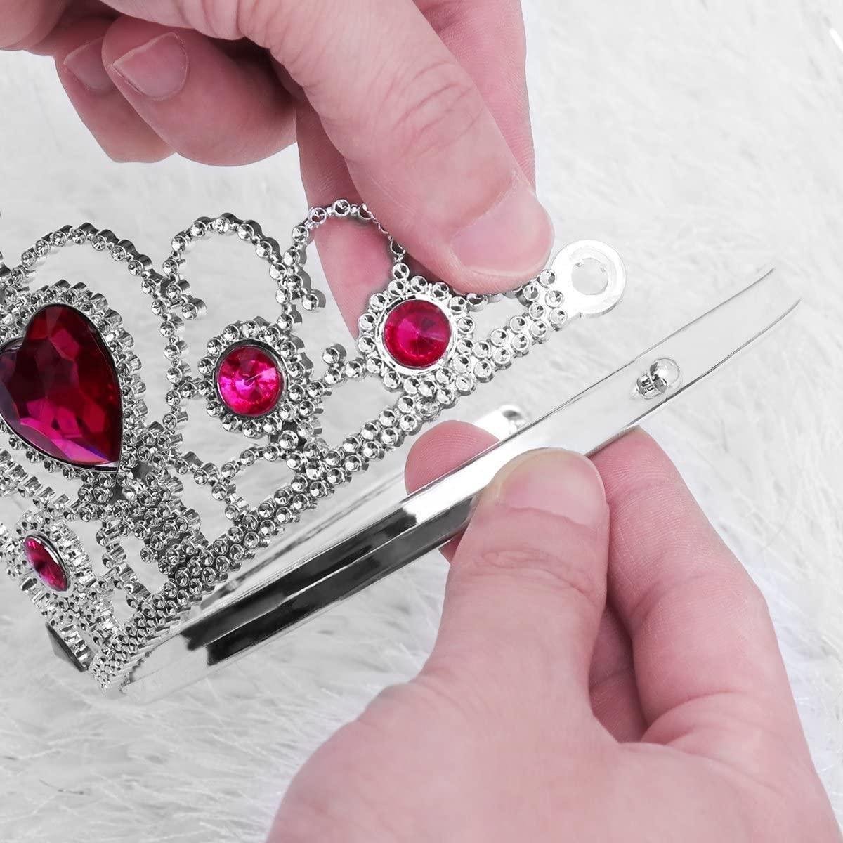 DENUOTOP Dames Verjaardagskroon Sjerp, Verjaardag Kristal Tiara Kroon Vrouwen, Feestaccessoires Decoratieset voor Verjaardag, Meisjes, Volwassenen, Kinderen, Niet-Edelmetaal Strass-steen (Roze