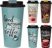 Set, Koffie-to-go beker, vintage stijl, 450 ml, 4 stuks