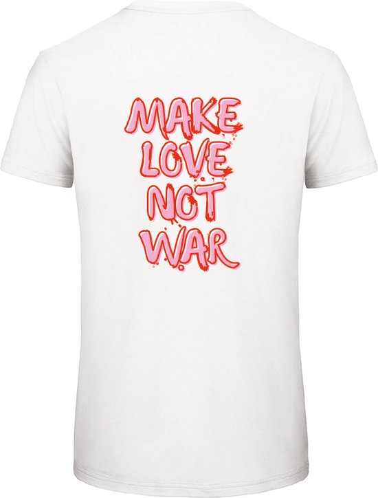 T-shirt wit XXL - Make love not war - soBAD. | T-shirt unisex | T-shirt mannen | T-shirt vrouwen | Humor | Love