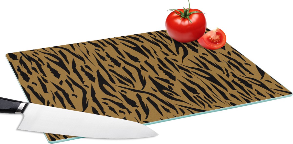 Glazen Snijplank - 39x28 - Patronen - Tijgerprint - Bont - Snijplanken Glas