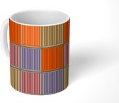 Mok - Koffiemok - Container - Patchwork - Pastel - Geometrie - Design - Mokken - 350 ML - Beker - Koffiemokken - Theemok