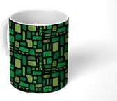 Mok - Koffiemok - Groen - Patronen - Abstract - Mokken - 350 ML - Beker - Koffiemokken - Theemok