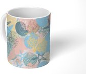 Mok - Koffiemok - Zee - Schelpen - Pastel - Design - Mokken - 350 ML - Beker - Koffiemokken - Theemok