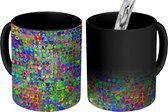 Magische Mok - Foto op Warmte Mokken - Koffiemok - Patronen - Abstract - Glas in lood - Regenboog - Magic Mok - Beker - 350 ML - Theemok