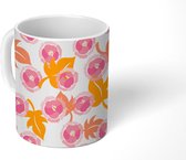 Mok - Koffiemok - Bloemen - Patroon - Bladeren - Mokken - 350 ML - Beker - Koffiemokken - Theemok