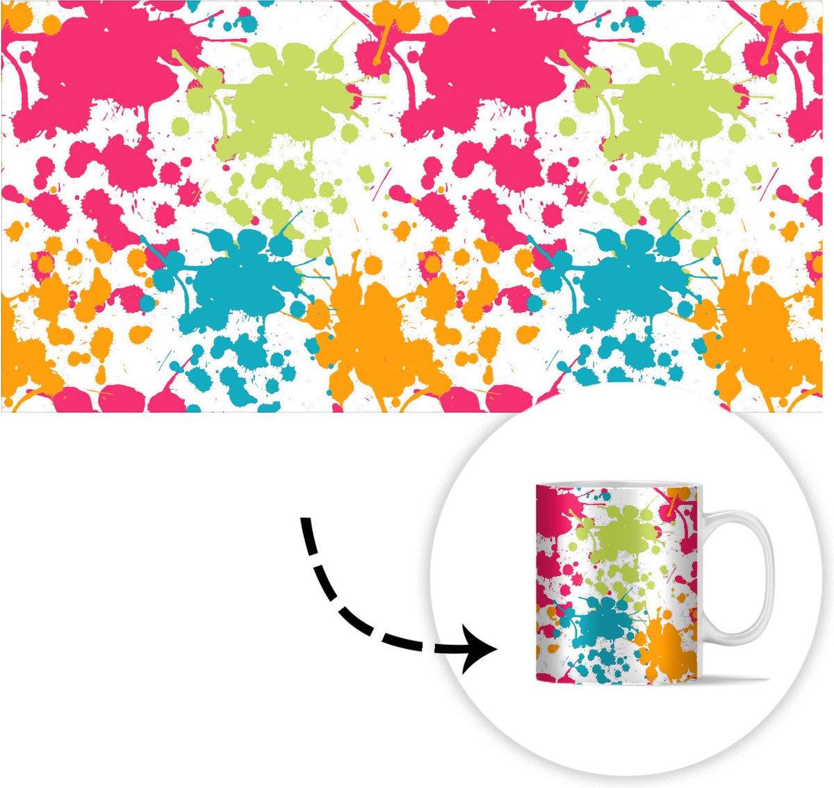 Mug - Tasse à café - Espace - Arc-en-ciel - OVNI - Fusée - Design - Mugs -  350 ML 