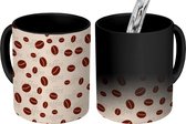 Magische Mok - Foto op Warmte Mokken - Koffiemok - Coffee - Koffieboon - Patronen - Magic Mok - Beker - 350 ML - Theemok