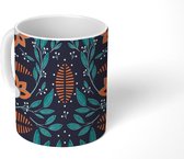 Mok - Koffiemok - Patroon - Bloemen - Bladeren - Folklore - Mokken - 350 ML - Beker - Koffiemokken - Theemok