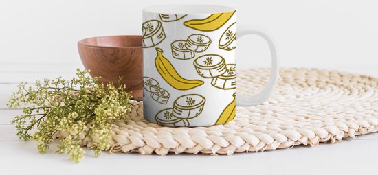 Tasse - Tasse à café - Banane - Motifs - Fruits - Tasses - 350 ML - Tasse - Tasses à café - Tasse à thé - Décoration Sinterklaas - Cadeaux pour enfants - Chaussures cadeaux Sinterklaas