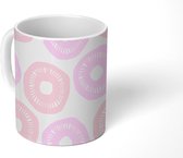 Mok - Koffiemok - Donuts - Pastel - Patroon - Mokken - 350 ML - Beker - Koffiemokken - Theemok