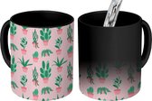 Magische Mok - Foto op Warmte Mokken - Koffiemok - Cactus - Patronen - Roze - Pastel - Magic Mok - Beker - 350 ML - Theemok