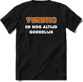 20 Jaar Goddelijk - Feest kado T-Shirt Heren / Dames - Wit / Oranje - Perfect Verjaardag Cadeau Shirt - grappige Spreuken, Zinnen en Teksten. Maat XXL