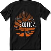 Exotic Leaf | TSK Studio Zomer Kleding  T-Shirt | Oranje | Heren / Dames | Perfect Strand Shirt Verjaardag Cadeau Maat XXL