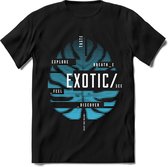 Exotic Leaf | TSK Studio Zomer Kleding  T-Shirt | Blauw | Heren / Dames | Perfect Strand Shirt Verjaardag Cadeau Maat 3XL