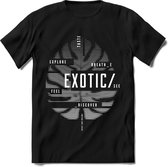 Exotic Leaf | TSK Studio Zomer Kleding  T-Shirt | Zilver | Heren / Dames | Perfect Strand Shirt Verjaardag Cadeau Maat XL