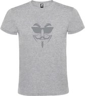 Grijs T shirt met print van " Vendetta " print Zilver size XL