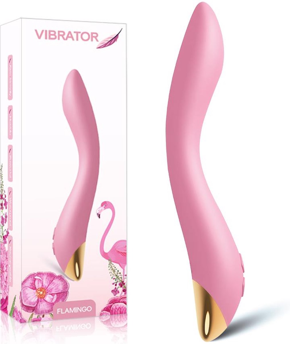 Goedkoopste Bossoftoys - Flamingo lichtroze - vibrator - 52-00008 - USB oplaadbaar - 100 waterdicht - 9 vibratiestanden