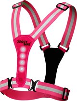 Joggy Safe running vest met led - hardloop verlichting - neon pink - 2 jaar garantie