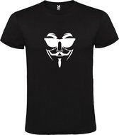 Zwart T shirt met print van " Vendetta " print Wit size S