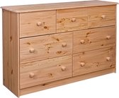 Dressoir met 7 lades 113x35x73 cm massief grenenhout