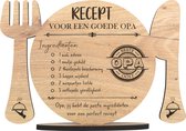 Recept opa - houten wenskaart - kaart van hout om grootvader te bedanken - Vaderdag - 17.5 x 25 cm