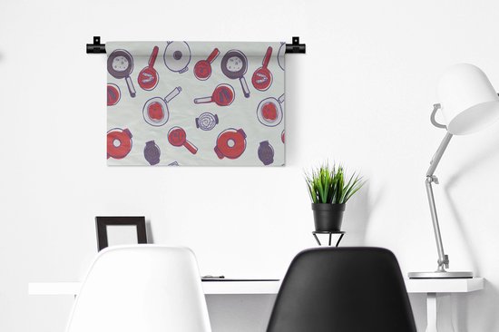 Tapisserie - Toile Murale - Motif - Cuisine - Pan - Nourriture - 60x40 cm - Tapisserie