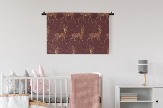 Tapisserie - Tapisserie - Cerf - Motifs - Couleurs - 90x60 cm - Tapisserie