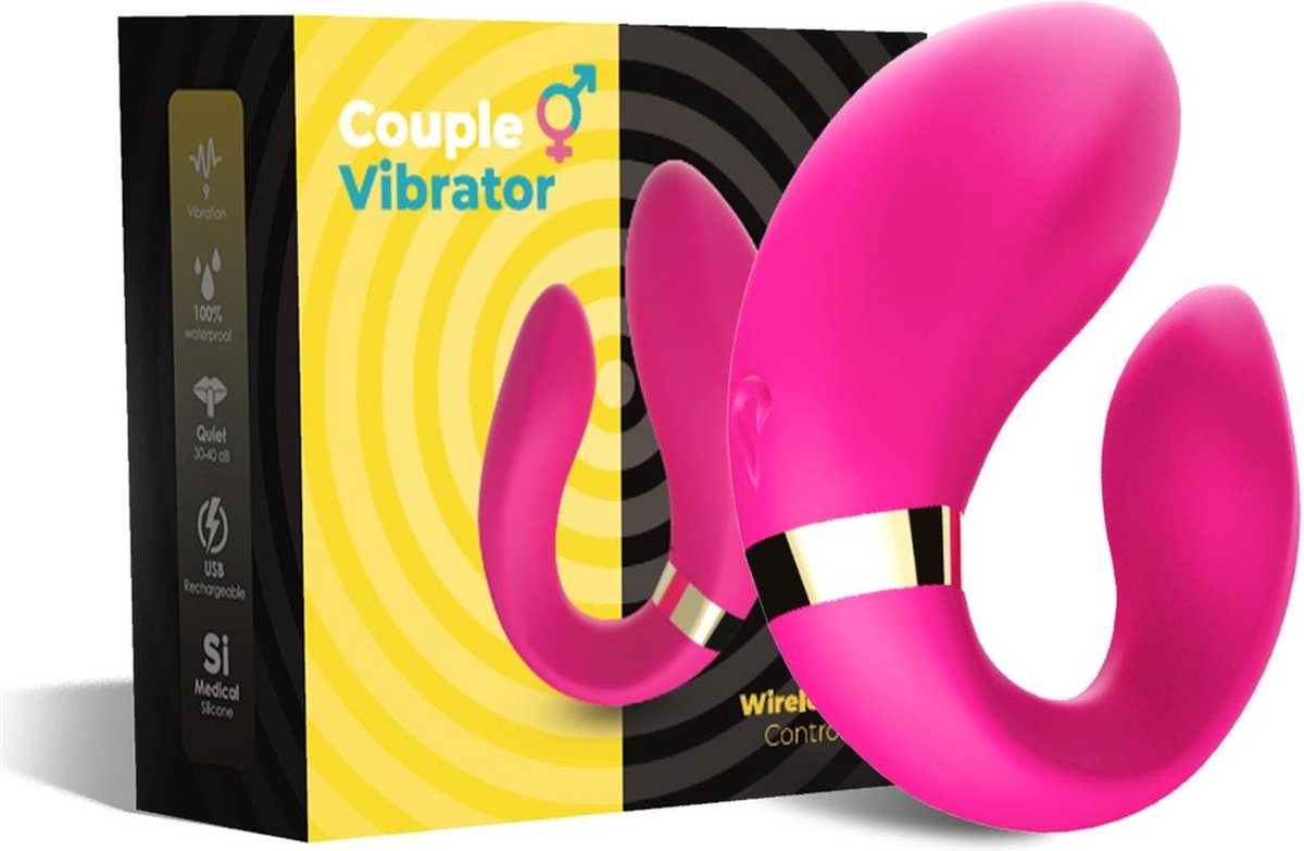 Goedkoopste Bossoftoys - 52-00030 - Vibrator voor lesbisch koppel - met handige afstandsbediening - Crescent lichtroze - 100 waterdicht - 9 vibratiestanden - USB oplaadbaar