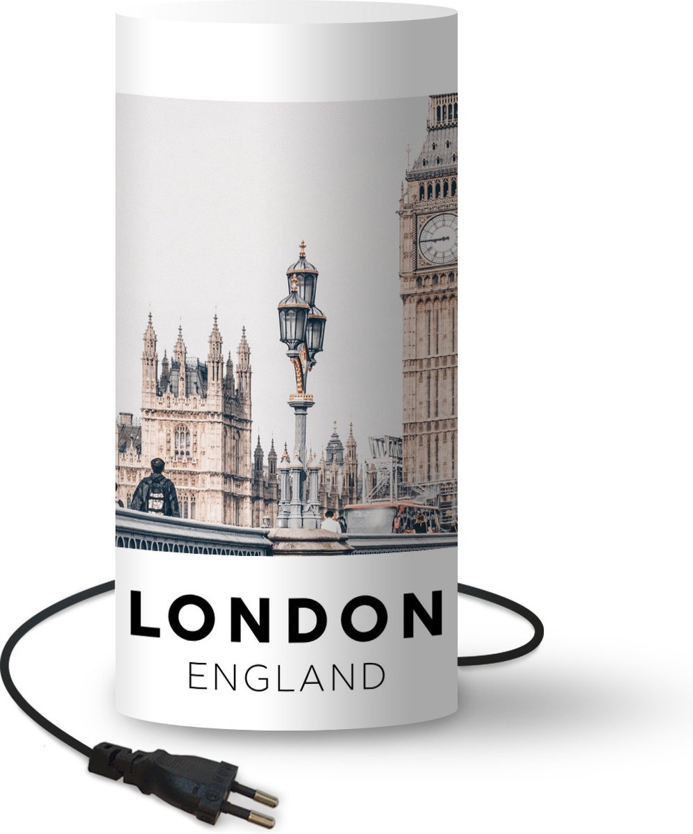 Lamp - Nachtlampje - Tafellamp slaapkamer - Londen - Engeland - Big Ben - 54 cm hoog - Ø24.8 cm - Inclusief LED lamp