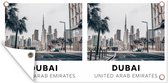 Wanddecoratie buiten Dubai - Weg - Skyline - 160x80 cm - Tuindoek - Buitenposter