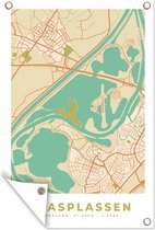 Tuinposter - Tuindoek - Tuinposters buiten - Vintage - Maasplassen - Kaart - Plattegrond - Stadskaart - 80x120 cm - Tuin