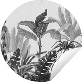 Tuincirkel Jungle - Bladeren - Planten - 120x120 cm - Ronde Tuinposter - Buiten XXL / Groot formaat!