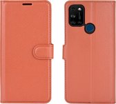 Mobigear Telefoonhoesje geschikt voor Wiko View 5 Plus Hoesje | Mobigear Classic Bookcase Portemonnee | Pasjeshouder voor 3 Pasjes | Telefoonhoesje voor Pinpas / OV Kaart / Rijbewijs - Bruin