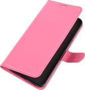 Mobigear Telefoonhoesje geschikt voor LG K51s Hoesje | Mobigear Classic Bookcase Portemonnee | Pasjeshouder voor 3 Pasjes | Telefoonhoesje voor Pinpas / OV Kaart / Rijbewijs - Magenta