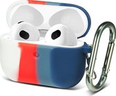 Mobigear Hoesje geschikt voor Apple AirPods 3 Hoesje Flexibel Siliconen | Mobigear Colors - Wit /Blauw /Rood | Wit,blauw,rood