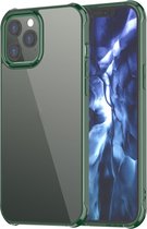 Mobigear Hoesje geschikt voor Apple iPhone 12 Pro Max Telefoonhoesje Hardcase | Mobigear Crystal Backcover | iPhone 12 Pro Max Case | Back Cover - Transparant /Groen | Transparant,groen