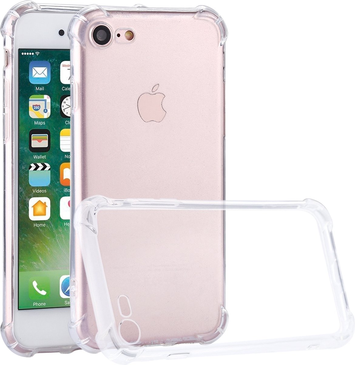 Mobigear Doorzichtig Hoesje geschikt voor Apple iPhone SE (2020) Telefoonhoesje Flexibel TPU | Mobigear Cushion Backcover Shockproof | Doorzichtig Telefoonhoesje iPhone SE (2020) | Schokbestendig iPhone SE (2020) Telefoonhoesje | Anti Shock Proof -