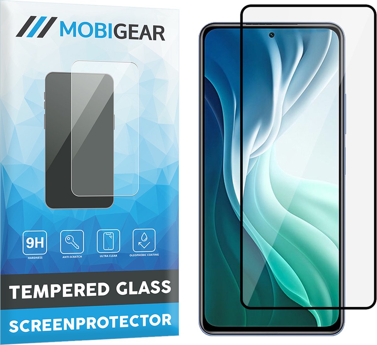 Mobigear Screenprotector geschikt voor Xiaomi Mi 11i Glazen | Mobigear Premium Screenprotector - Case Friendly - Zwart