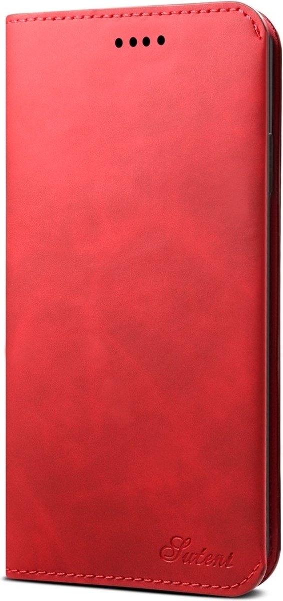 Apple iPhone 11 Pro Hoesje - Suteni - Art Serie - Kunstlederen Bookcase - Rood - Hoesje Geschikt Voor Apple iPhone 11 Pro