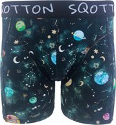 Boxershort - SQOTTON® - Galaxy - Groen Maat XL