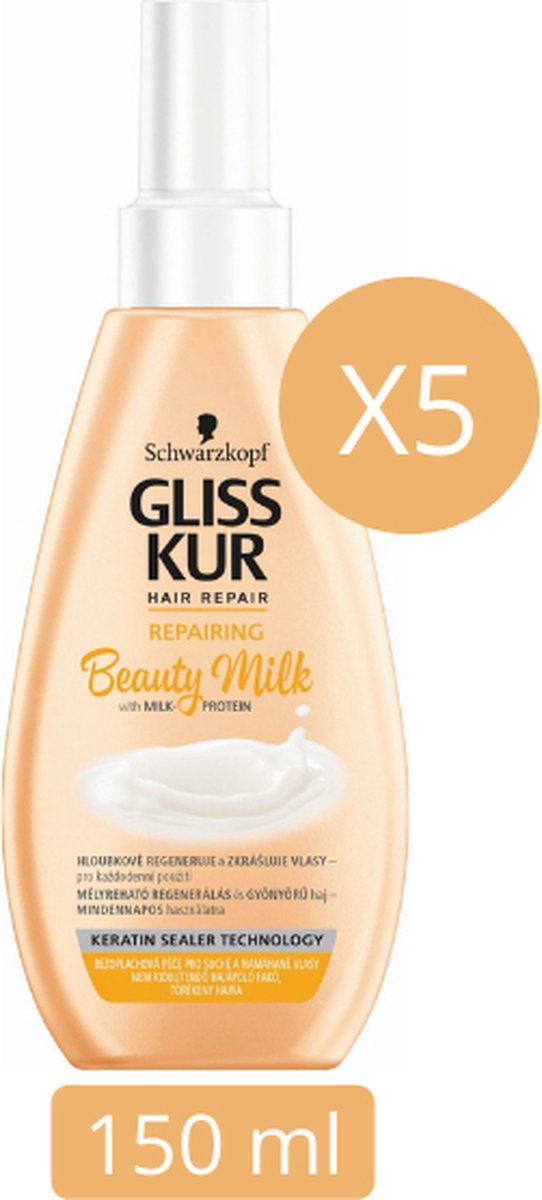 Gliss Kur Beauty Milk Repairing - 6 x 150 ml - Pack économique | bol.com