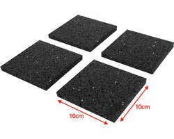 Scanpart trillingsdempers wasmachine vierkant - Geschikt voor AEG Bosch Miele Samsung Siemens - Zwart - Universeel - Set van 4 stuks